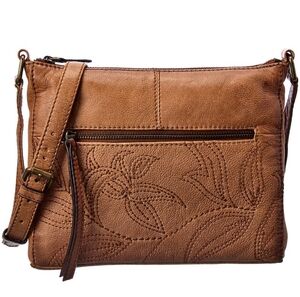 Frye Hadley Brown Leather Flat Crossbody Shoulder Bag